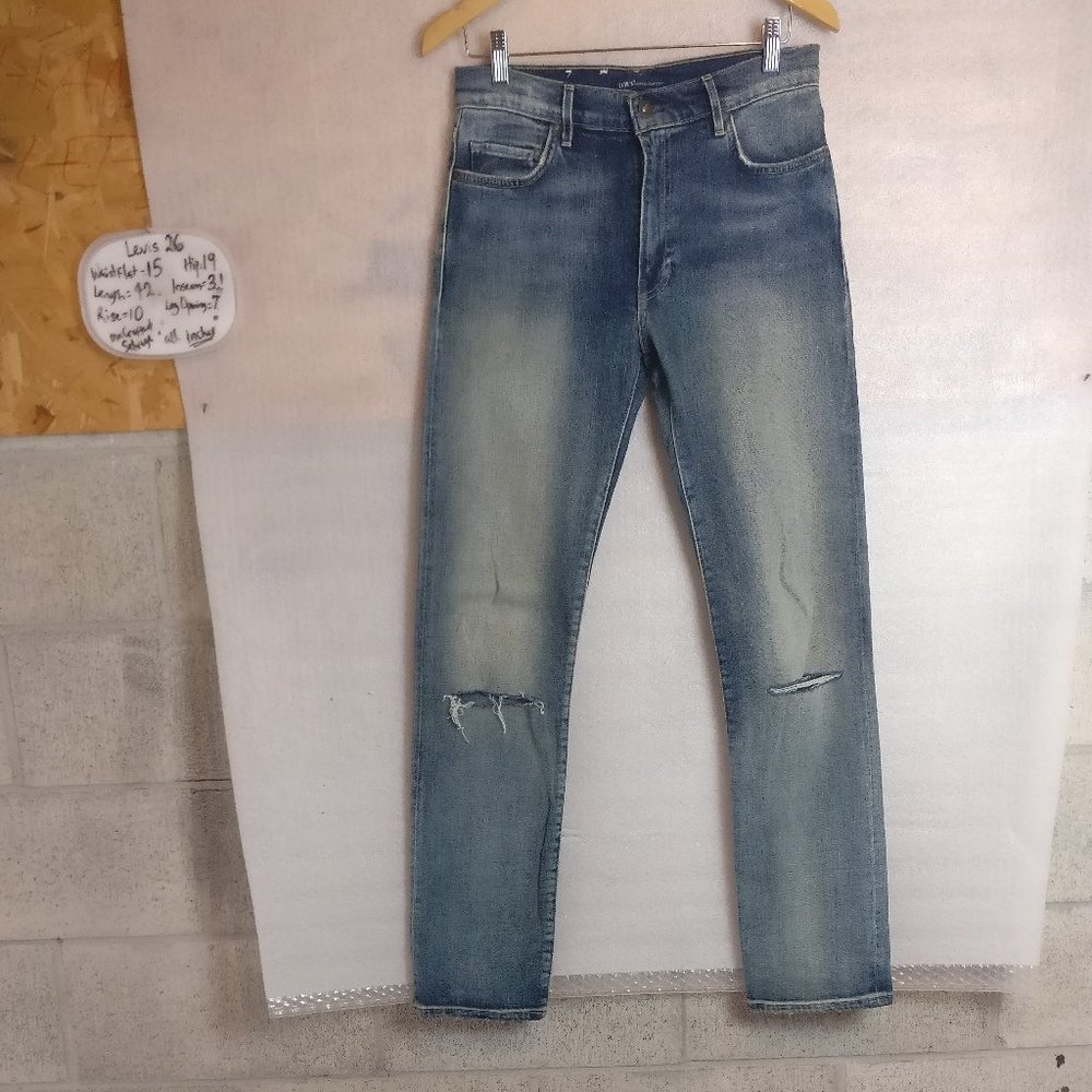 Levi's MADE & CRAFTED ARROW STRAIGHT JAPANESE SELVAGE HIGHRISE JEAN 26w/Measurem